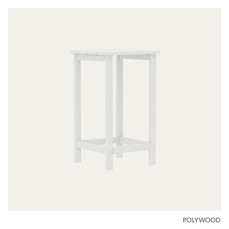 POLYWOOD Long Island 26" Counter Side Table, White