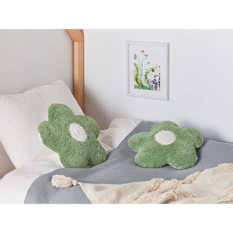 SORREL Floral Novelty Throw Cushion, Green/White