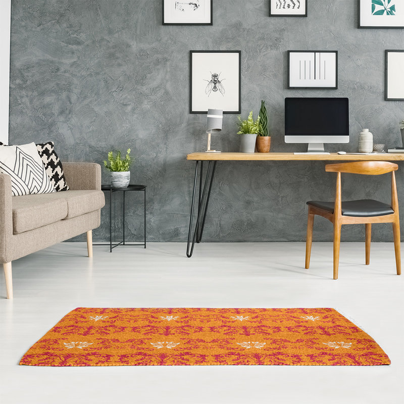 Damask Indoor Rug, Rectangle 5' x 7'