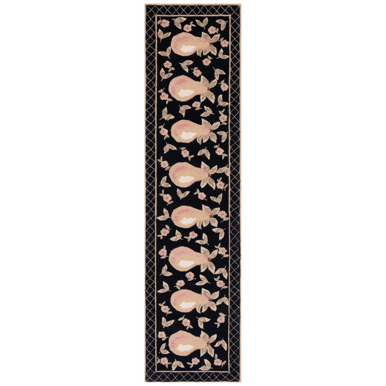Kinchen Hand Hooked Wool Pile Floral Rug