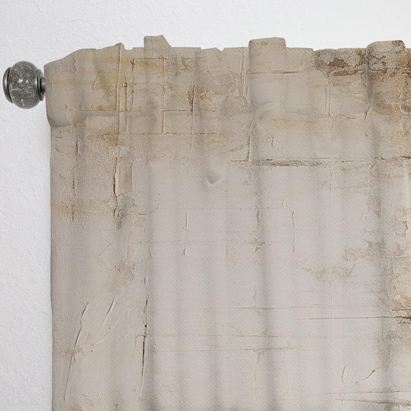 Beige Christianity Cross Of Jesus - Modern Room Darkening Abstract Curtain - 1 Panel, L 52 po x L 108 po