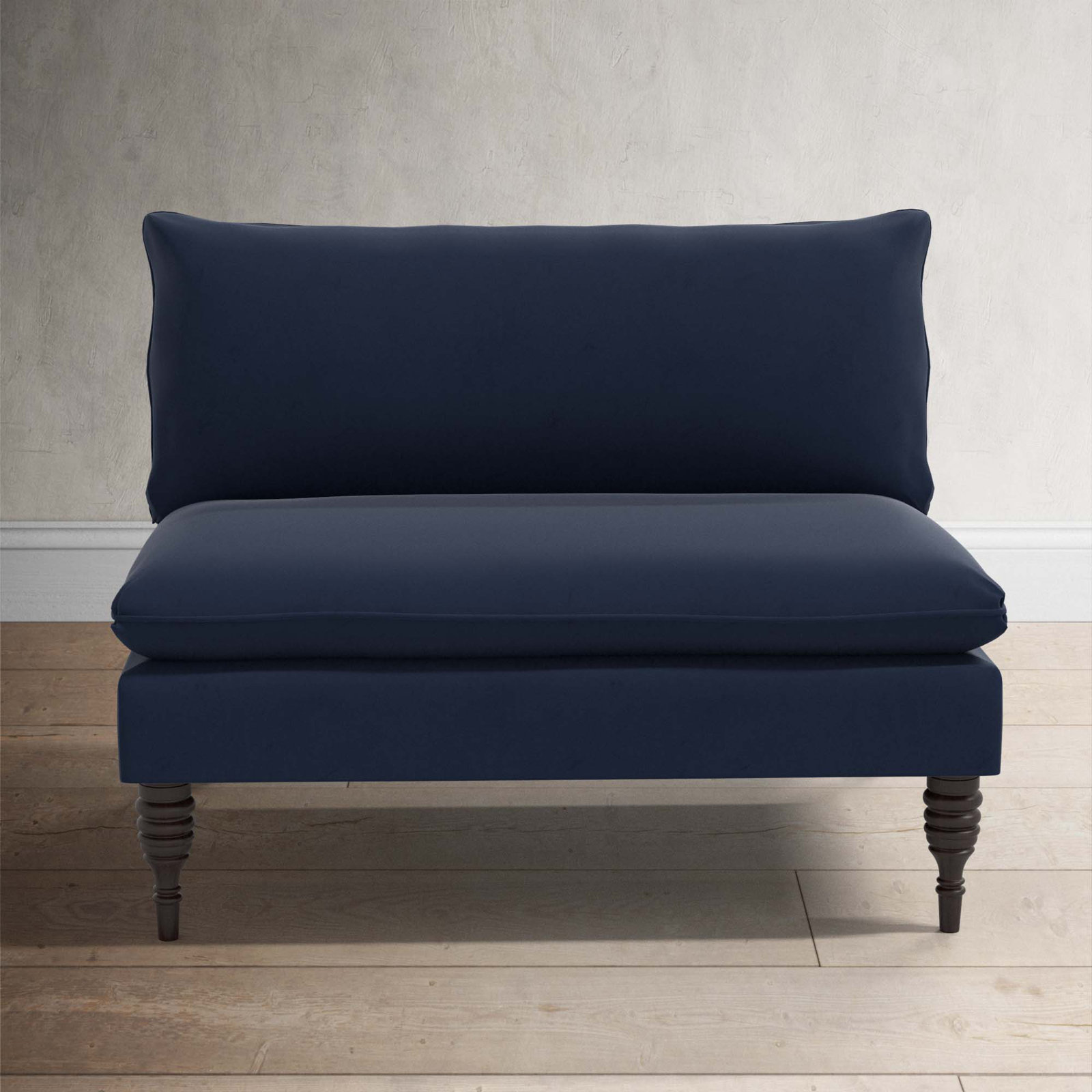Varick 47'' Upholstered Settee, Classic Ink Performance Velvet