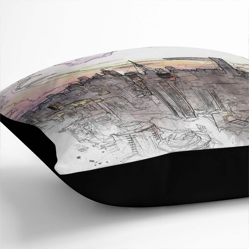 Square Cushion, 55cm H x 55cm W x 20cm D, Black
