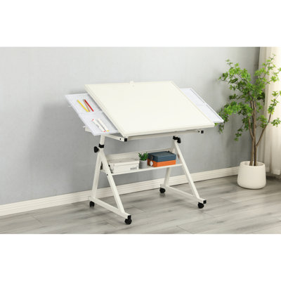 Puzzle Table With 1500 Pieces, Adjustable Height, 16 - Angle Desktop, And 4 Trays Height Jigsaw For Lovers: Felt Trays, Wooden Cover