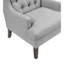 Chaise d'appoint rembourrée grise avec coussins de siège amovibles et revêtement en tissu texturé aux pieds colorés-14517015