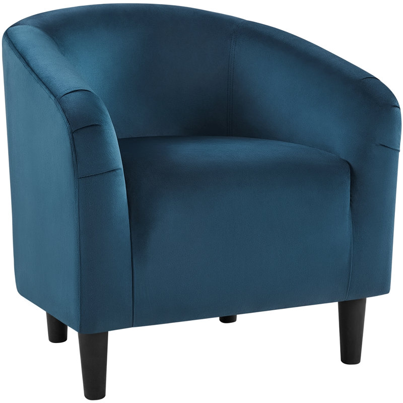 Robeson 28" Wide Velvet Barrel Chair, Pagoda Blue Velvet