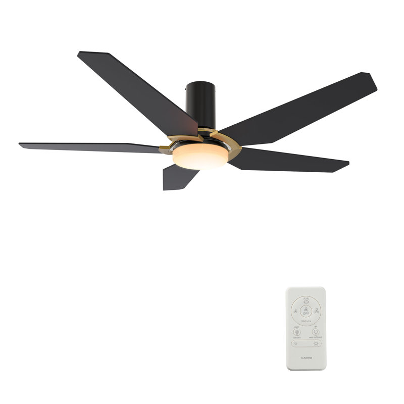 Ventilateur de plafond intelligent Woodrow avec télécommande, ensemble d'éclairage inclus, fonctionne avec l'assistant Google, Amazon Alexa et les raccourcis Siri.