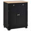 Buffet avec comptoir en bois massif HOMcom, armoire de rangement de cuisine moderne, armoire à café avec 2 tiroirs, portes et tablette réglable, noir