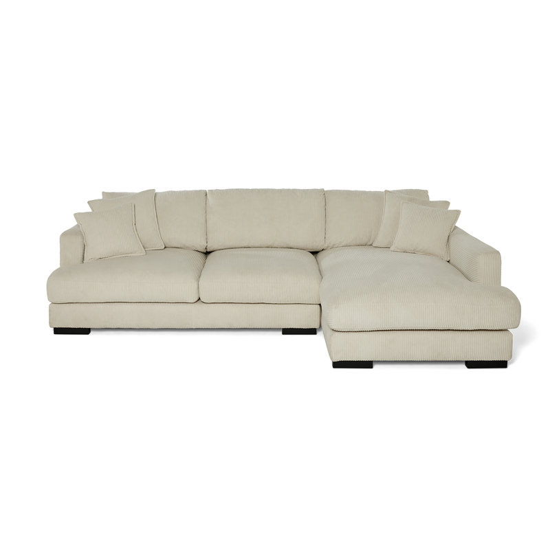 Charee Upholstered Corner Sectional, Right Hand Facing, Beige