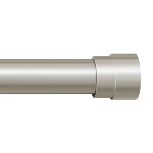 Modern Adjustable Telescoping Curtain Rod 0.75" Diameter, Decorative Drapery Hardware, Easy Install Single Window Rod