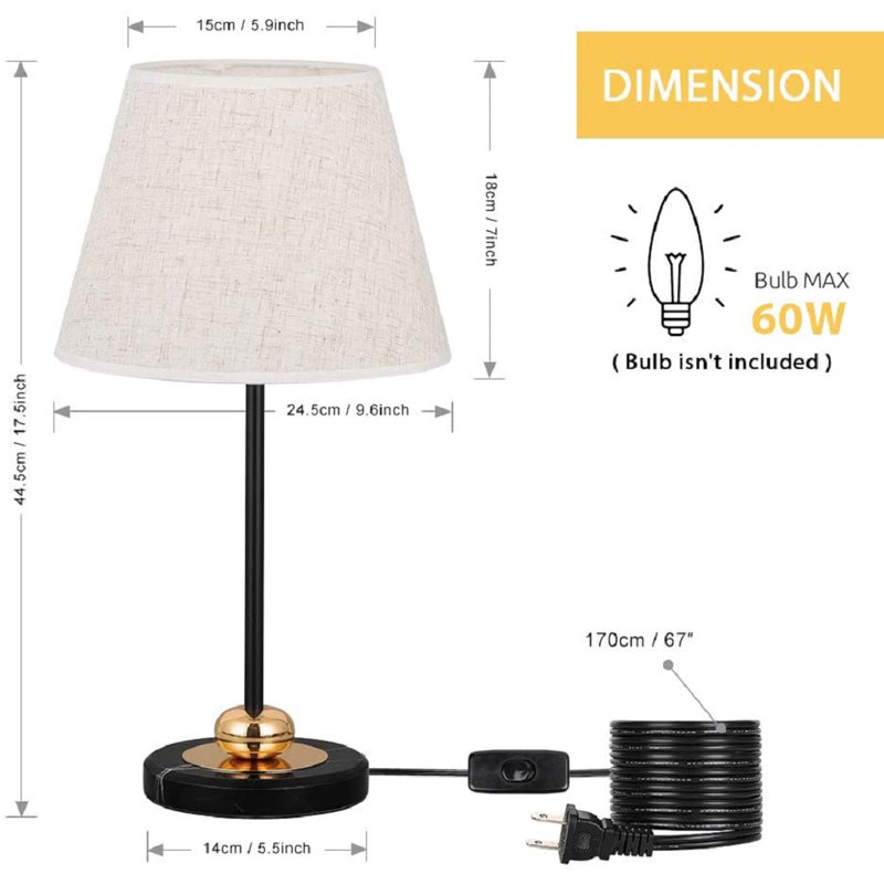 Ensemble de lampes de table noires 17,5 po Lafontaine