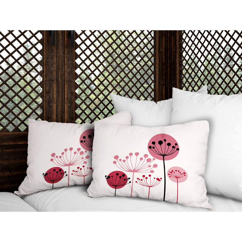 Polyester / Mélange de polyester Housse de coussin rectangulaire intérieure / extérieure lombaire et insert, Rouge