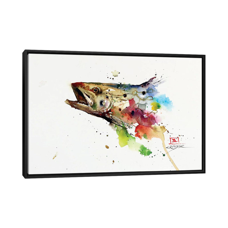 « abstract truite » par dean crouser,, reproduction d’impression sur toile tendue, H 18 po x l 26 po x P 1,5 po, Pas de tapis