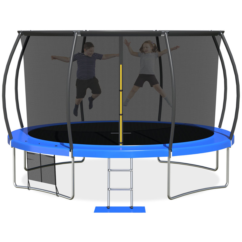 Trampoline de cour arrière avec enceinte sécuritaire ERommy 167 pi x 167 pi