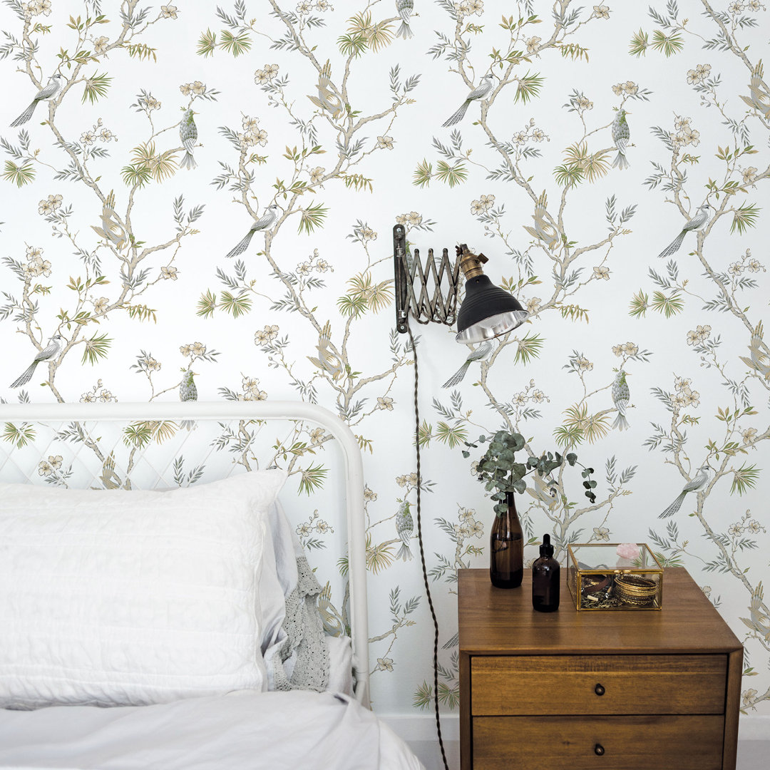 Secret Garden Garden Bird Trail Design 33' L x 21"  W Wallpaper Roll Galerie Wallcoverings 