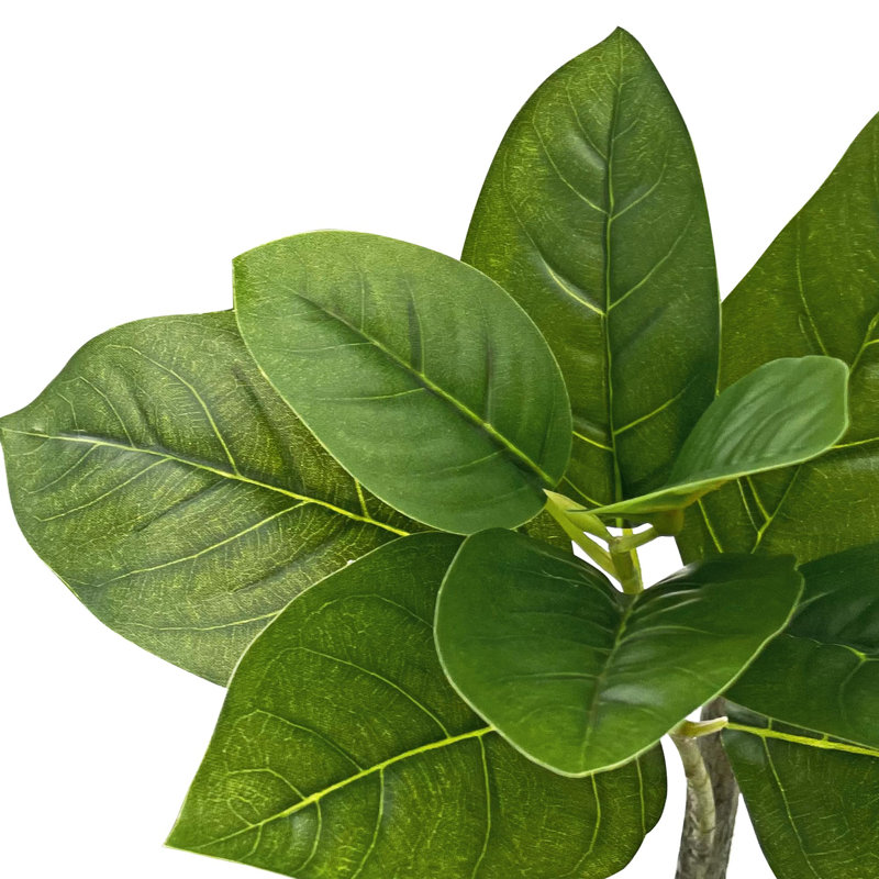 Artificial Tree in Modern Geometric Pattern Planter Fake Rubber Silk Tree (Plant Pot Plus Tree), Tick Blue
