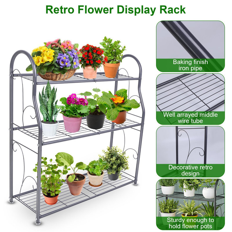 Support de pot à fleurs à 3 niveaux