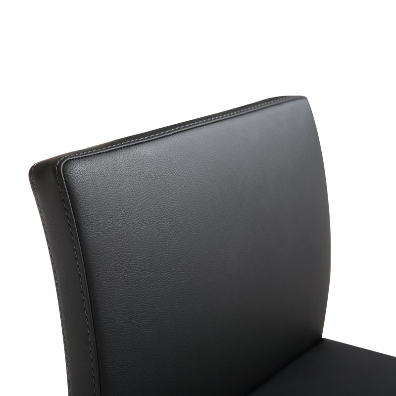 Upholstered Counter Stool with Metal Frame, Black/Gold