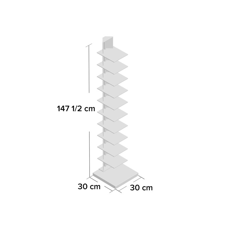 Caughfield 148cm H x 30cm W Ladder Bookcase
