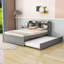 Lit plateforme en bois avec lit gigogne simple et rangement Halvorsen-86852979