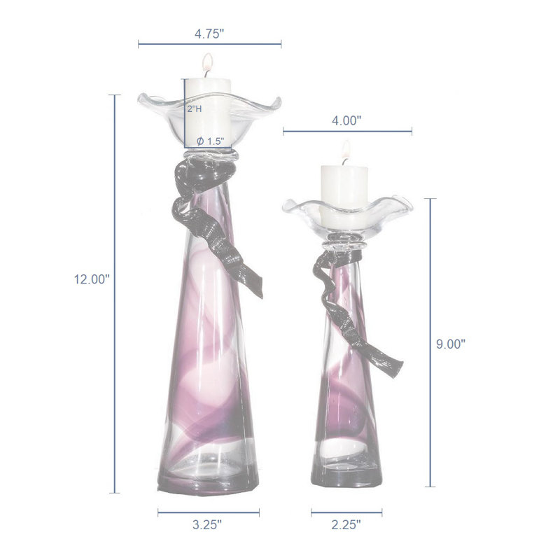 Daggett Glass Tabletop Candlestick with Candle Included