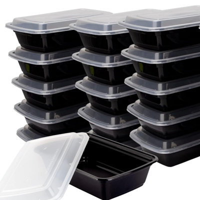 Paquet de 15 contenants de préparation de repas 32 oz - Réutilisables, étanches, sans BPA - Va au micro-ondes / lave-vaisselle / congélateur