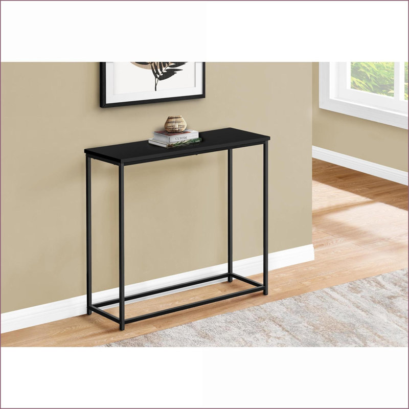 Stratifié noir peu encombrant Table basse en métal, moderne et contemporain pour vestibule / salon