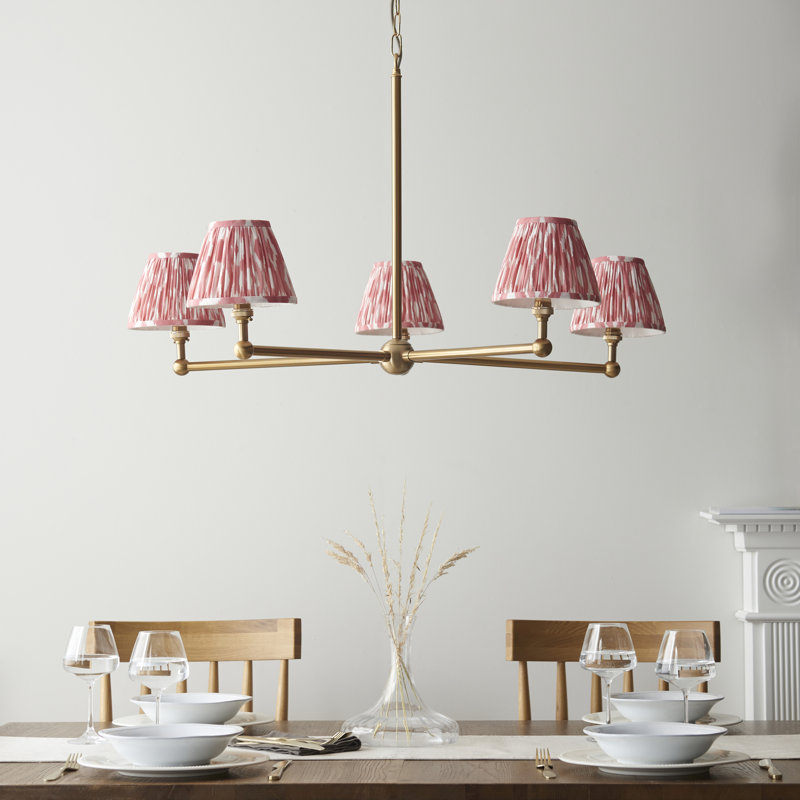 Santiago 5 - Light Waggon Wheel Chandelier, Pink