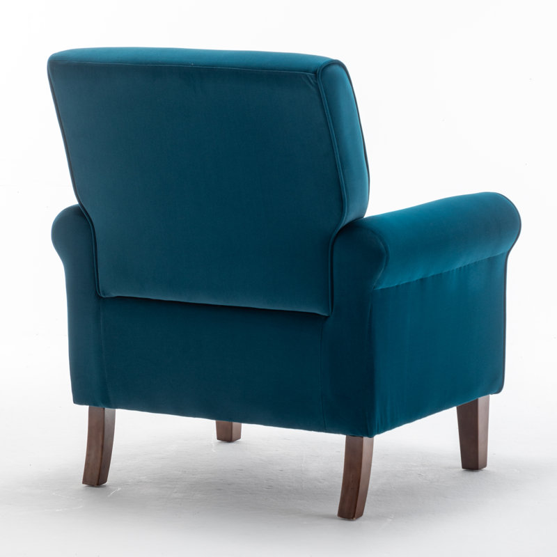 Hysnie Upholstered Armchair, Greenish Blue 100% Polyester