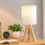 Ensemble de 2 lampes de table en bois modernes avec interrupteur à bascule, lampe de table de chevet à base en bois naturel pour le salon, douille E26 (sans ampoule incluse)