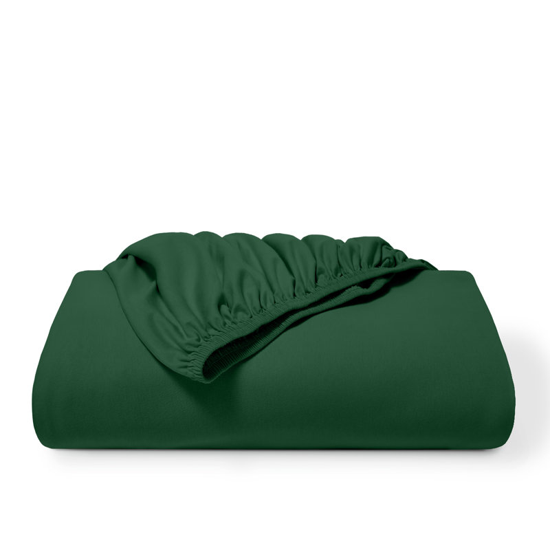 Queen Beige Organic Cotton Jersey Deep Pocket Fitted Sheet