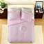 Ensemble de literie romantique en microfibre, édredon rose avec deux volants, lit double / grand lit pour les chambres confortables