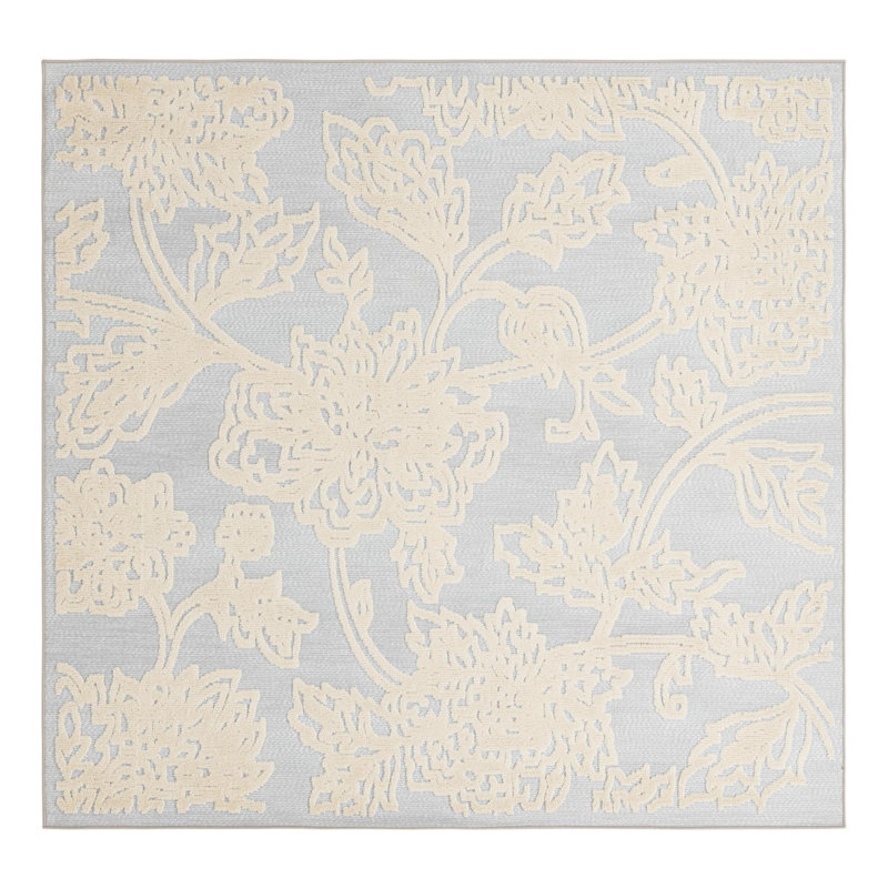 Floral Indoor / Outdoor Rug, Square 7'10"