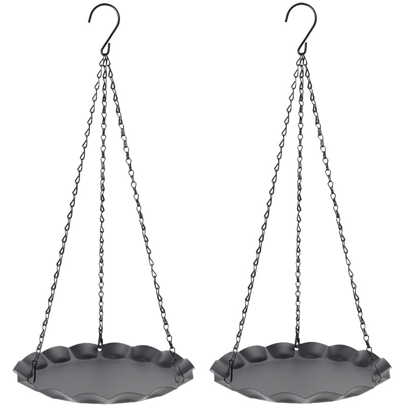 Cintre en métal pour plantes d'intérieur et d'extérieur, panier à fleurs suspendu pour plantes avec diamètre de 9,84 po, tablette de fenêtre noire pour plantes (paquet de 2)