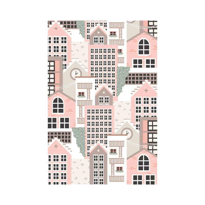 Pastel Town - Wrapped Canvas Painting, 66.04 cm H x 45.72 cm W x 1.91 cm D