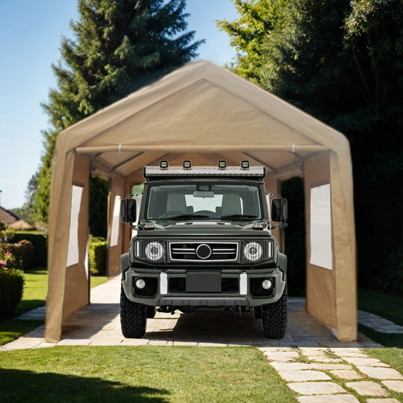 Remise de garage en polypropylène, H 117,96 po x l 146,04 po x P 241,80 po, Sable