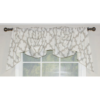 Cotton Blend Geometric Swag Window Valance