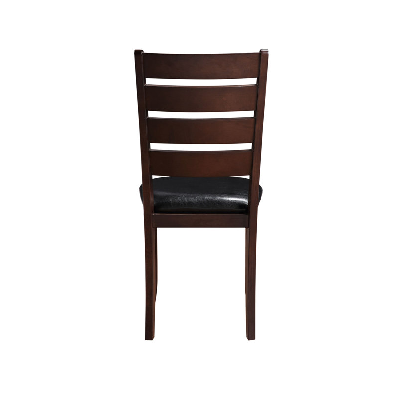 Ensemble de 2 chaises d'appoint en cuir synthétique et finition cerisier Urbana