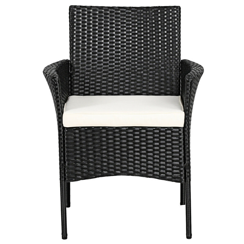 Chaise de patio avec coussin, Noir