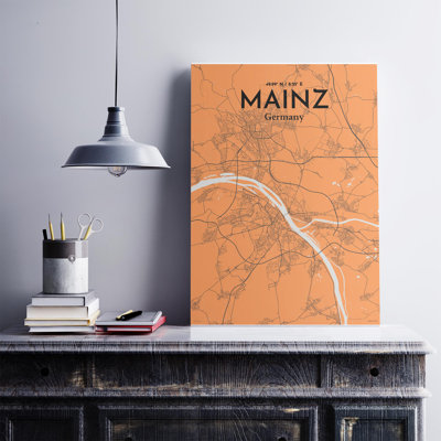 Mainz, carte de la ville, impression