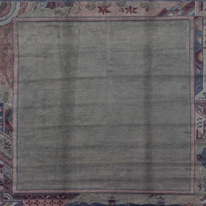 Tapis abstrait moderne 1955, Carré 8 pi
