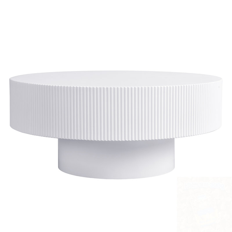 Round Coffee Table with sturdy base, White