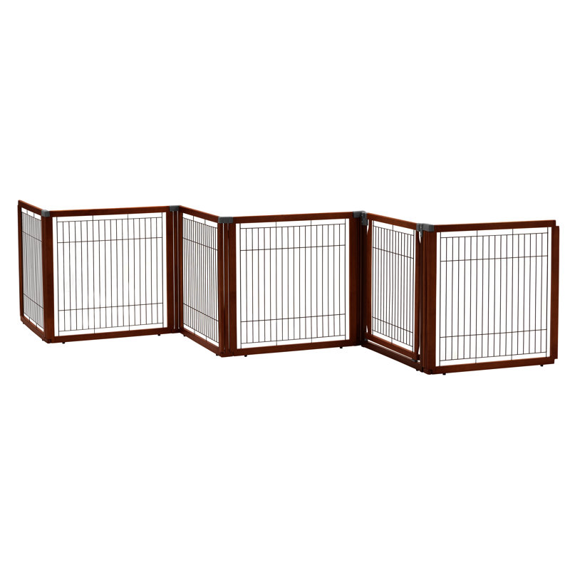 Barrière / cage H6 convertible 6 panneaux Elite, Brun cerisier, H 31,5 po x l 135,8 po x P 33,7 po