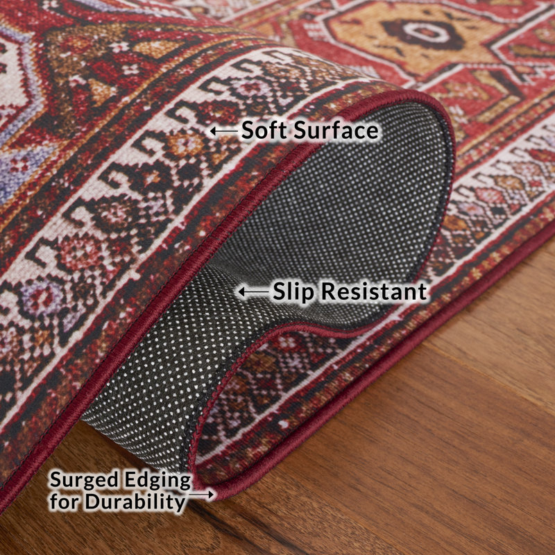 Tapis bleu marine / rouille Gullion Southwestern, Tapis de couloir 2 pi 6 po x 20 pi