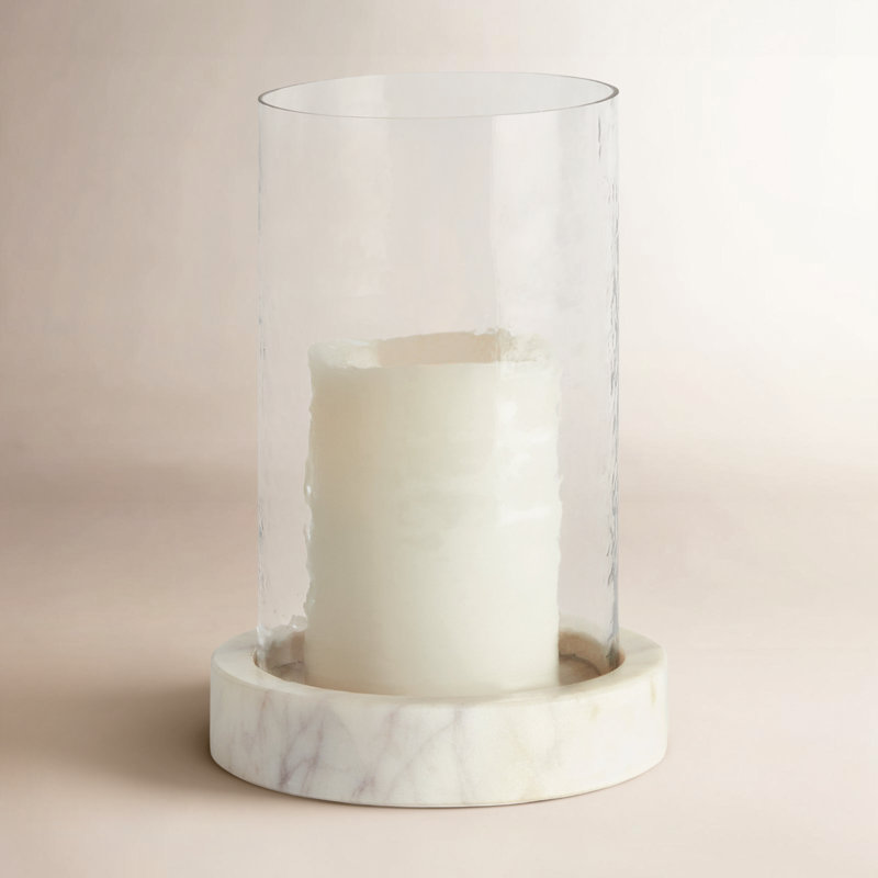 Petit plateau ouragan en verre martelé Ardenne, H 9,25 po x l 6,25 po x P 6,25 po