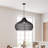 Latigo Rattan Pendant Light - Black Dome 1-Light Polished Handwoven Adjustable Light Fixture For Kitchen Island, Kitchen, Dining Room, Living Room, Bedroom, Hallway or Covered Patio in Modern, Farmhouse & Boho Style