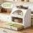 Extra Large Bamboo Bread Box For Kitchen Countertop With Double Layer Storage And Pull-Out Drawer, Transparent Door Bread Bin Organizer