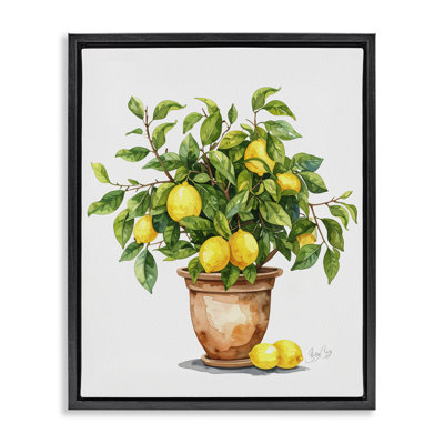 Cadre flottant en forme de citronnier en pot, design par Shelly Craig