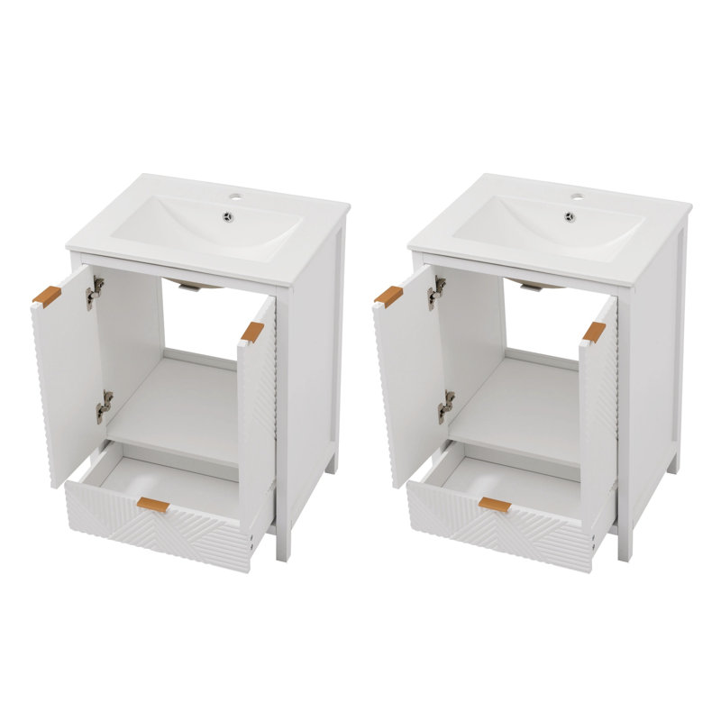Meuble-lavabo double moderne avec meuble-lavabo en MDF 48,5 po Modern Home