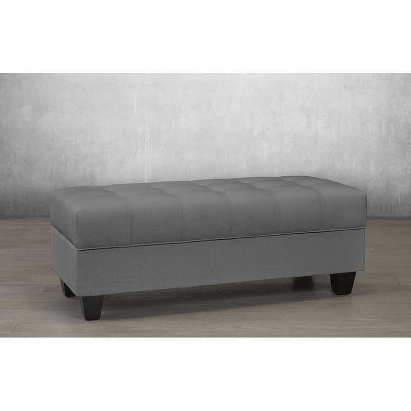Banc de rangement rembourré Alastair, Gris